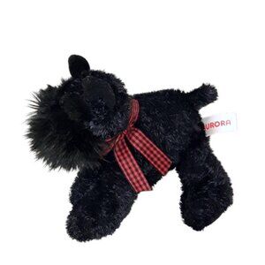 2017 Aurora Black Scottie Terrier Dog Puppy Plush Stuffed BeanBag Toy 7"